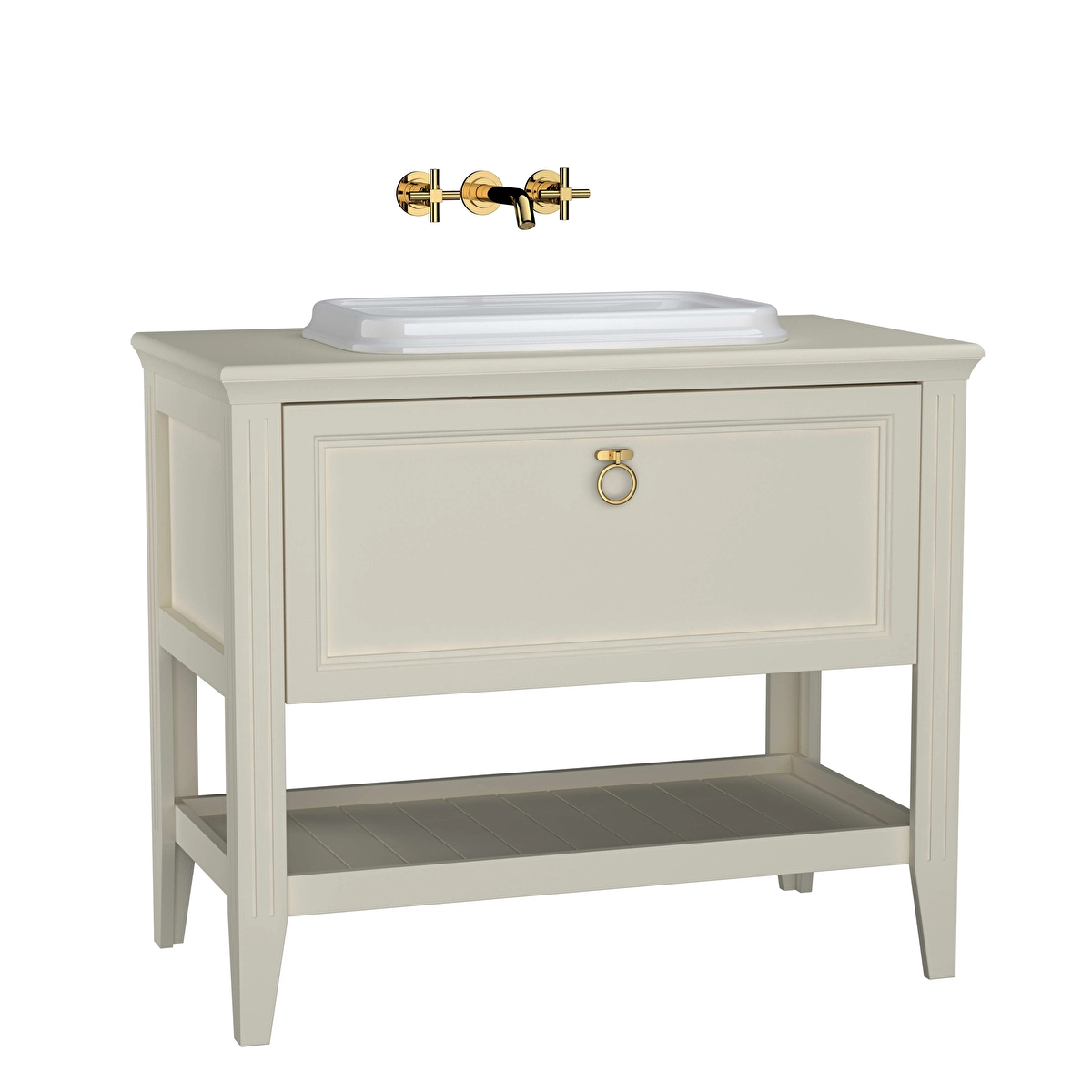 Valarte Lavabo Dolabı, Mat fildişi