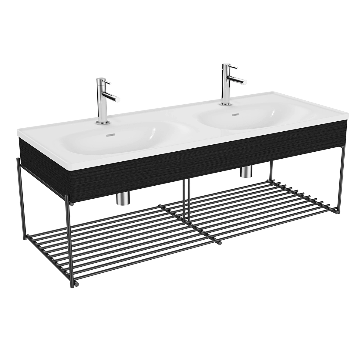 Equal Lavabo Dolabı, Hareli Siyah Meşe