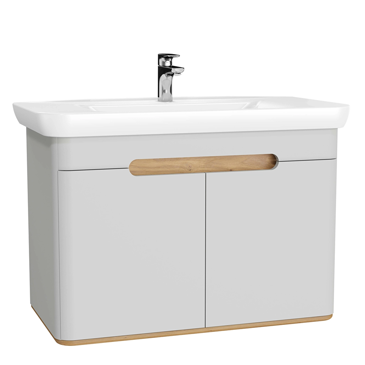 Sento Lavabo Dolabı, Mat Açık Gri