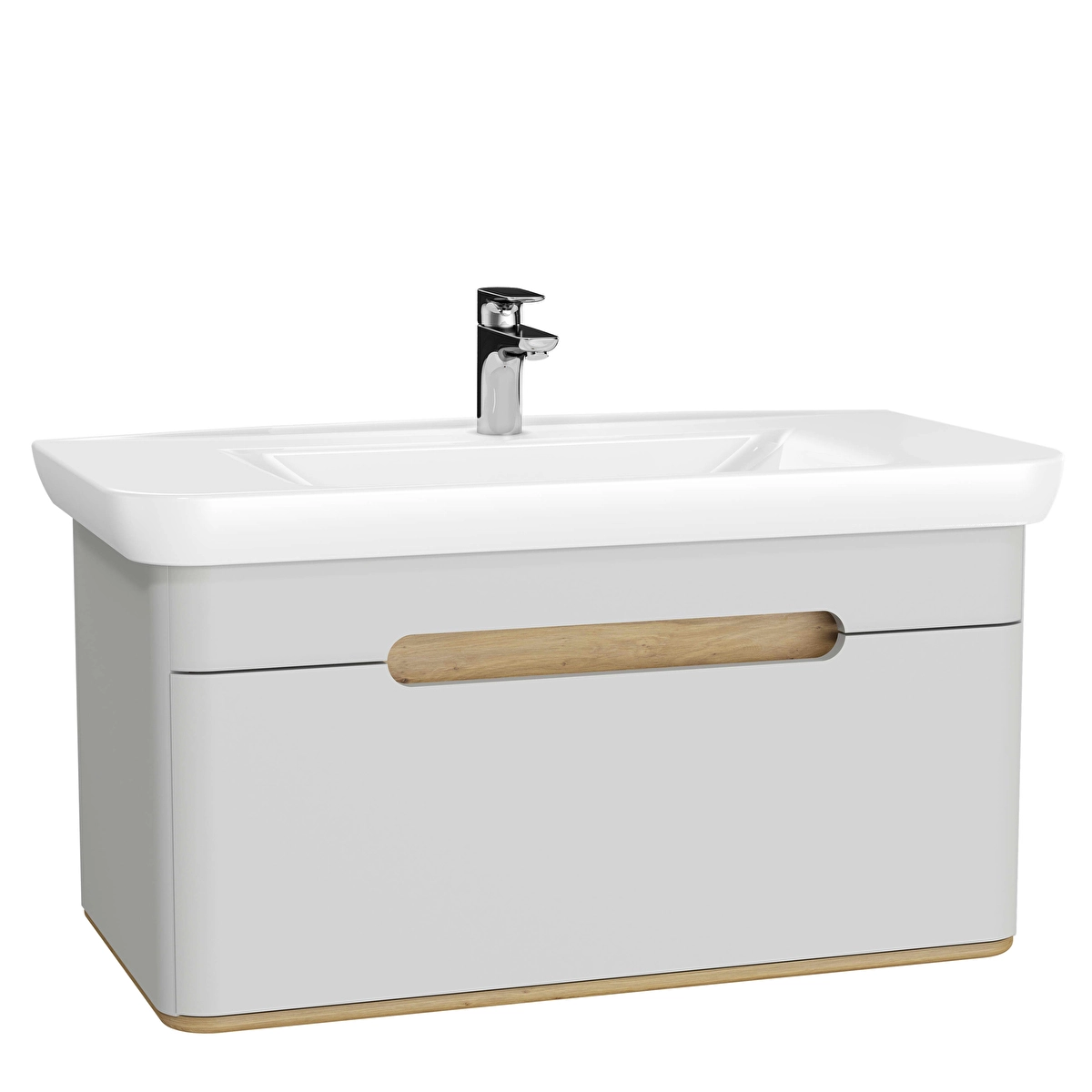 Sento Lavabo Dolabı, Mat Açık Gri