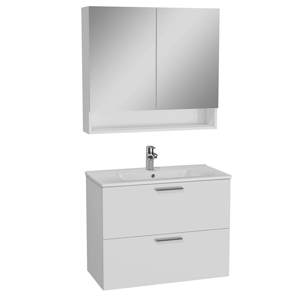 Mia Banyo Dolabı Seti, Parlak Beyaz
