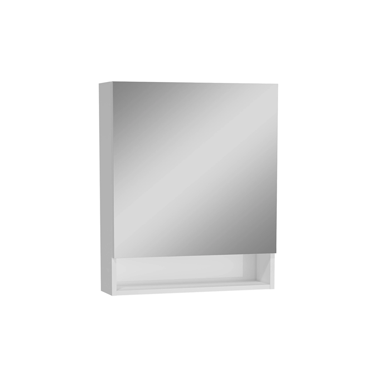 Base Lite Aynalı Banyo Dolabı, Parlak Beyaz
