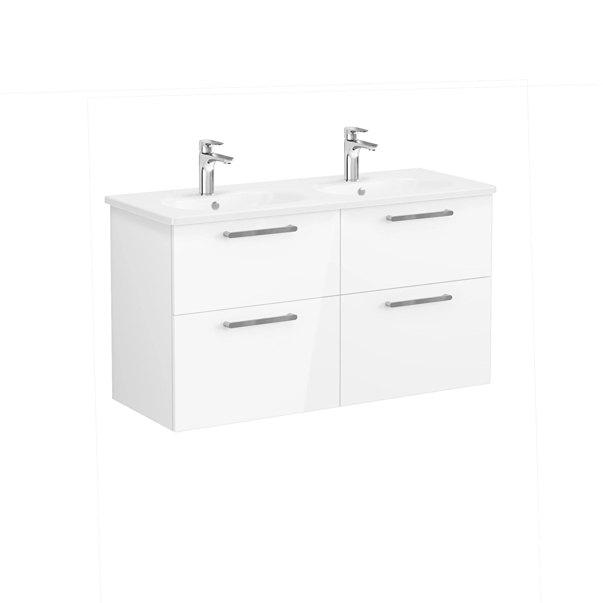 Root Flat Lavabo Dolabı, Parlak Beyaz