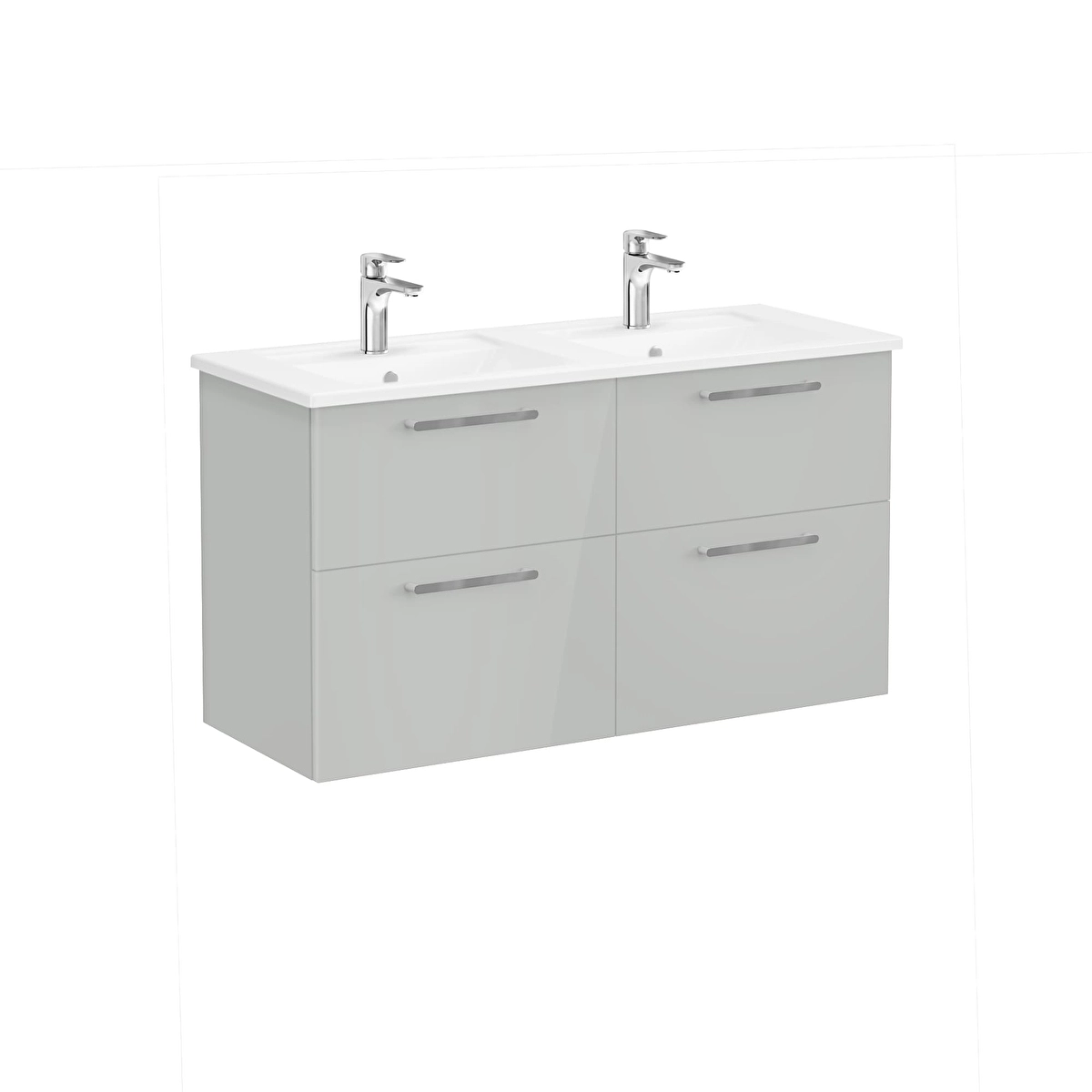 Root Flat Lavabo Dolabı, Parlak İnci Grisi