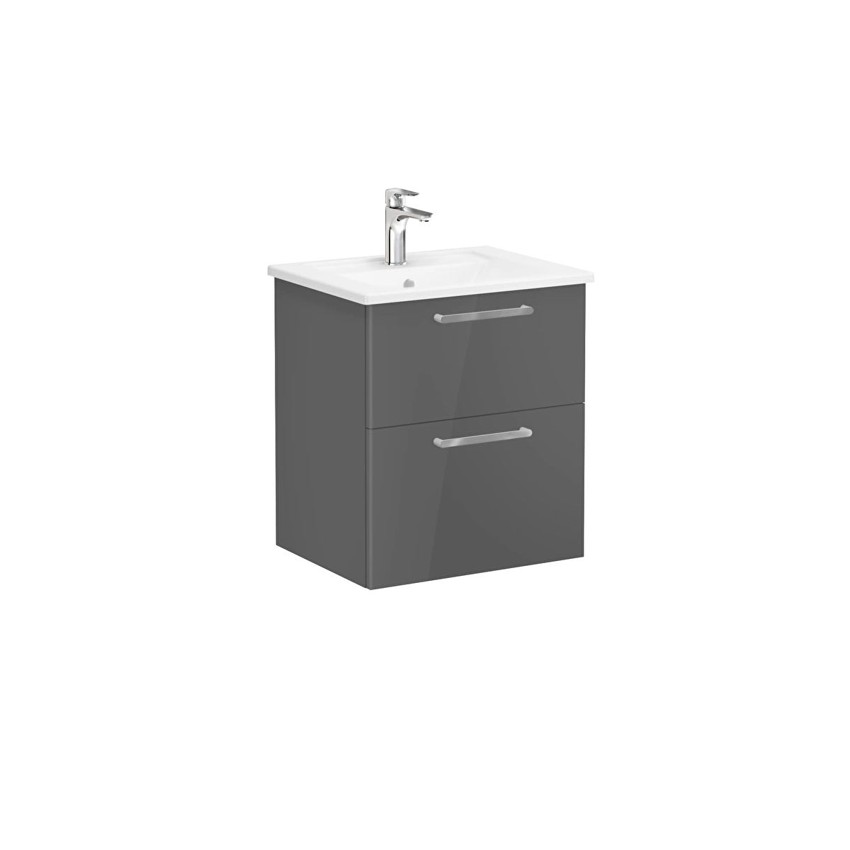 Root Flat Lavabo Dolabı, Parlak Antrasit