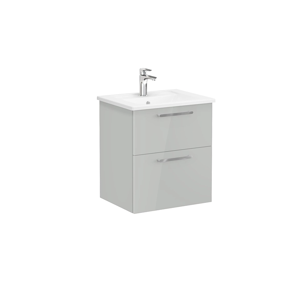 Root Flat Lavabo Dolabı, Parlak İnci Grisi