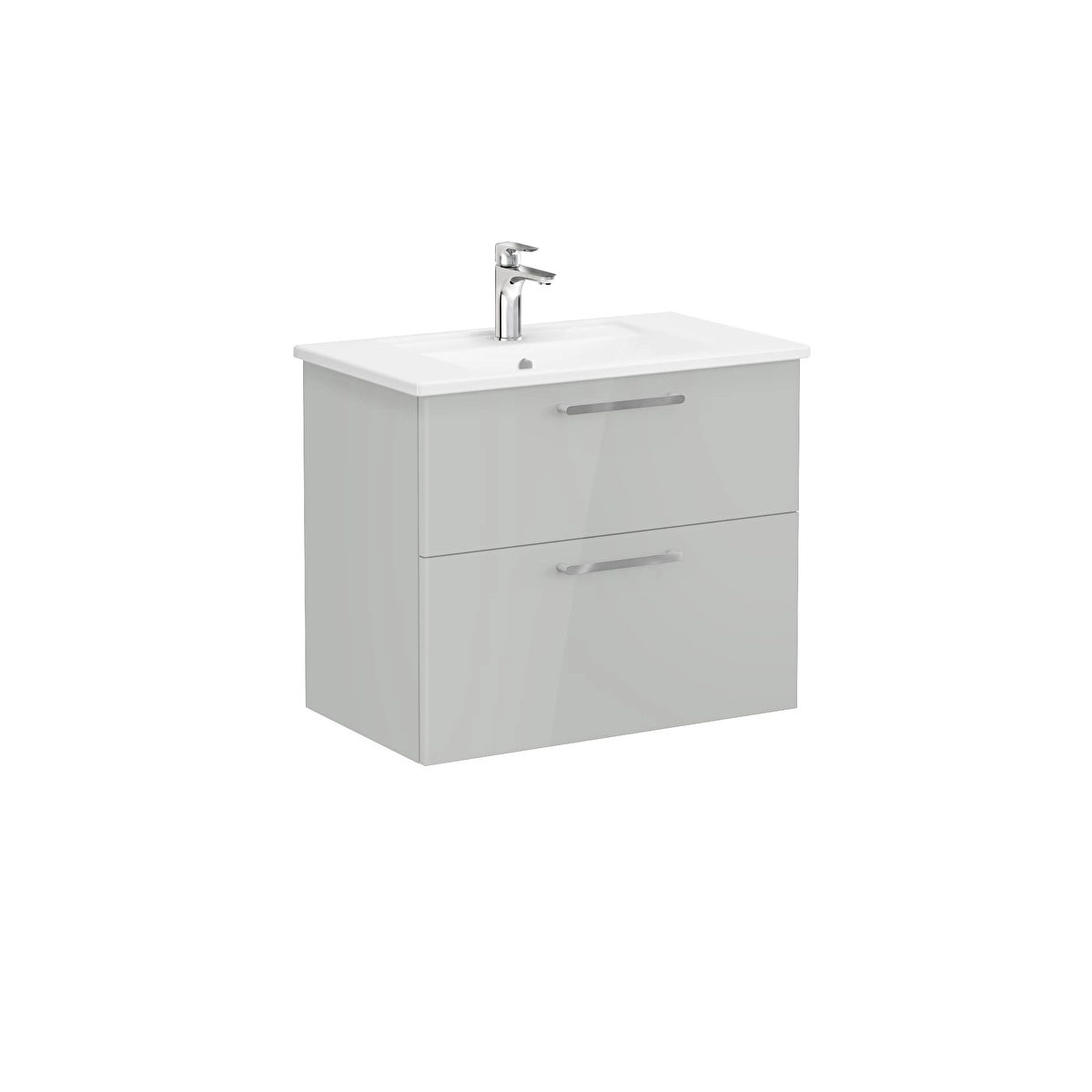 Root Flat Lavabo Dolabı, Parlak İnci Grisi
