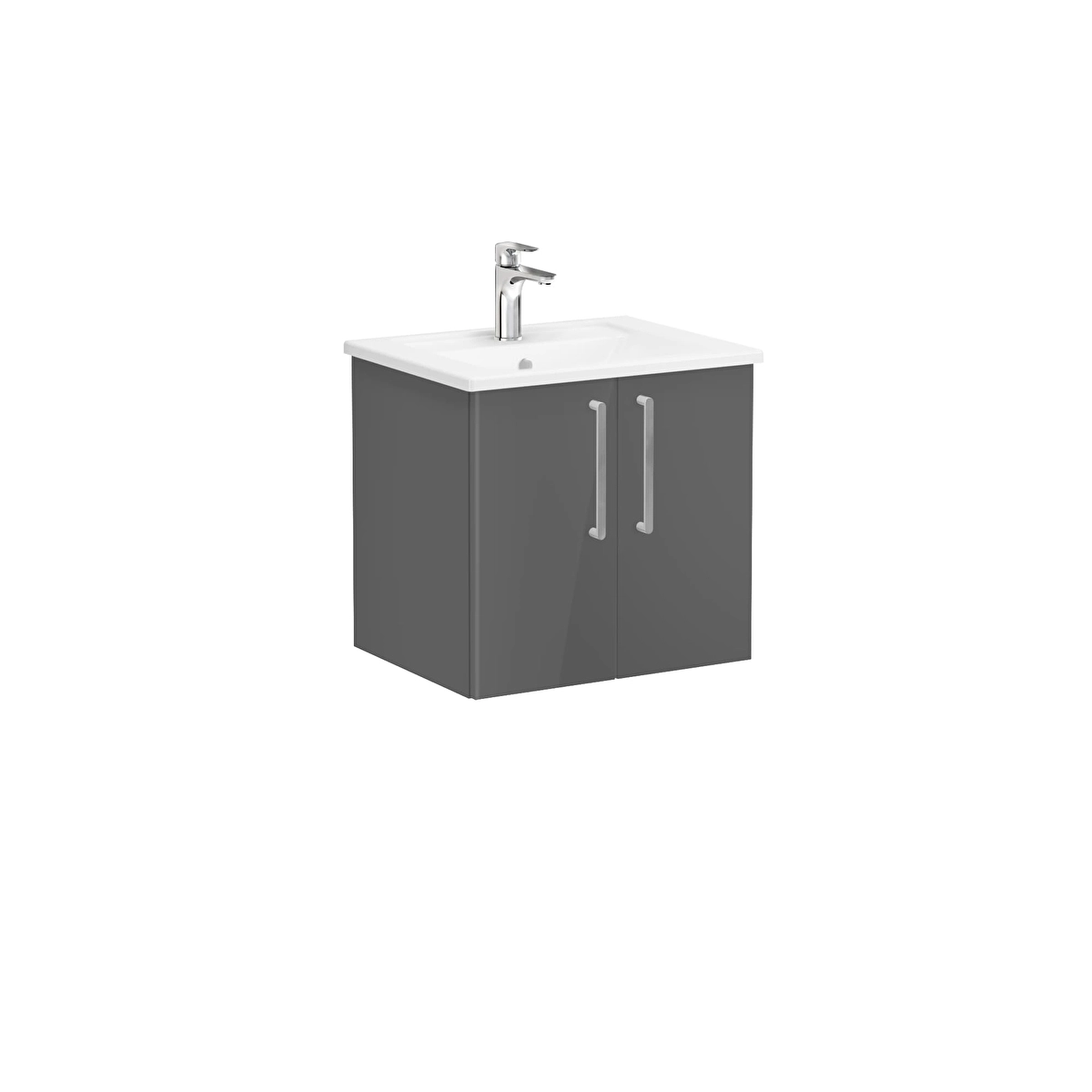 Root Flat Lavabo Dolabı, Parlak Antrasit