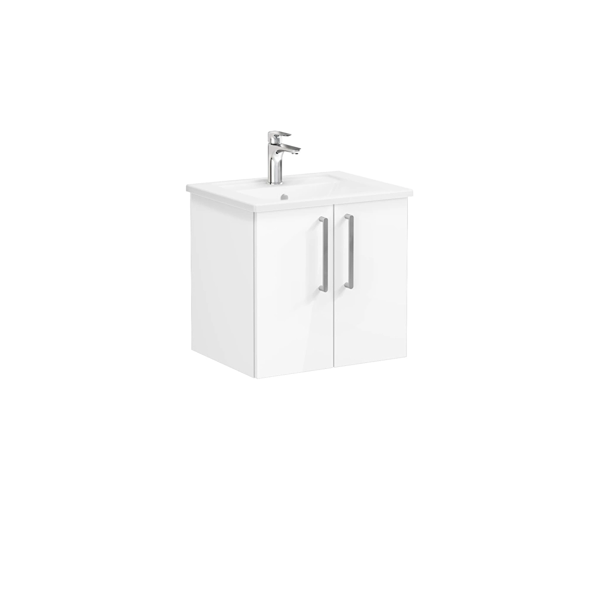 Root Flat Lavabo Dolabı, Parlak Beyaz