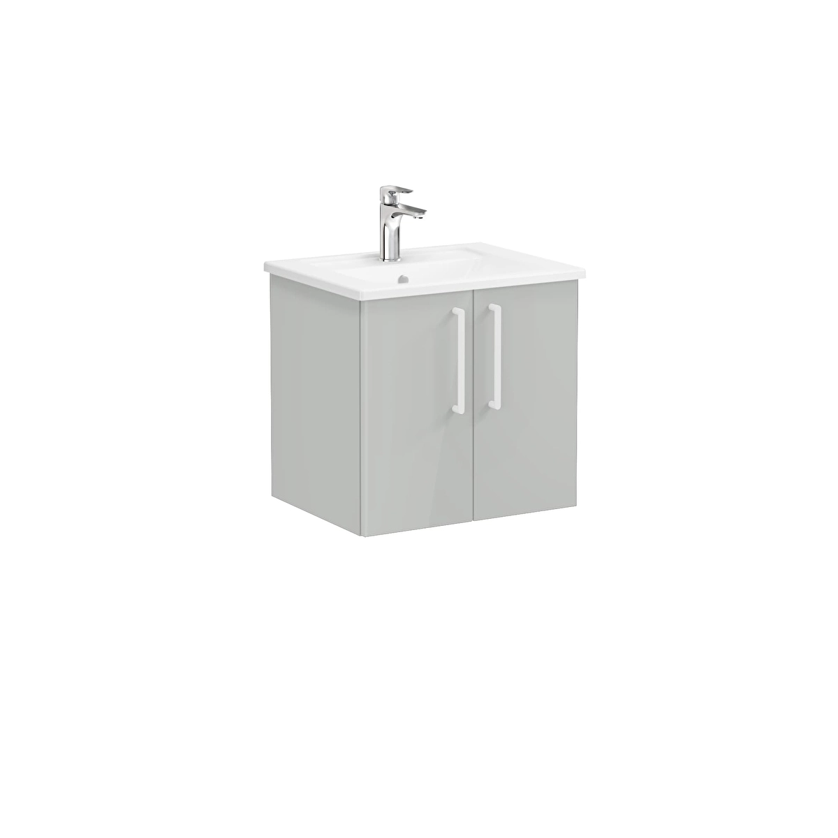 Root Flat Lavabo Dolabı, Parlak İnci Grisi