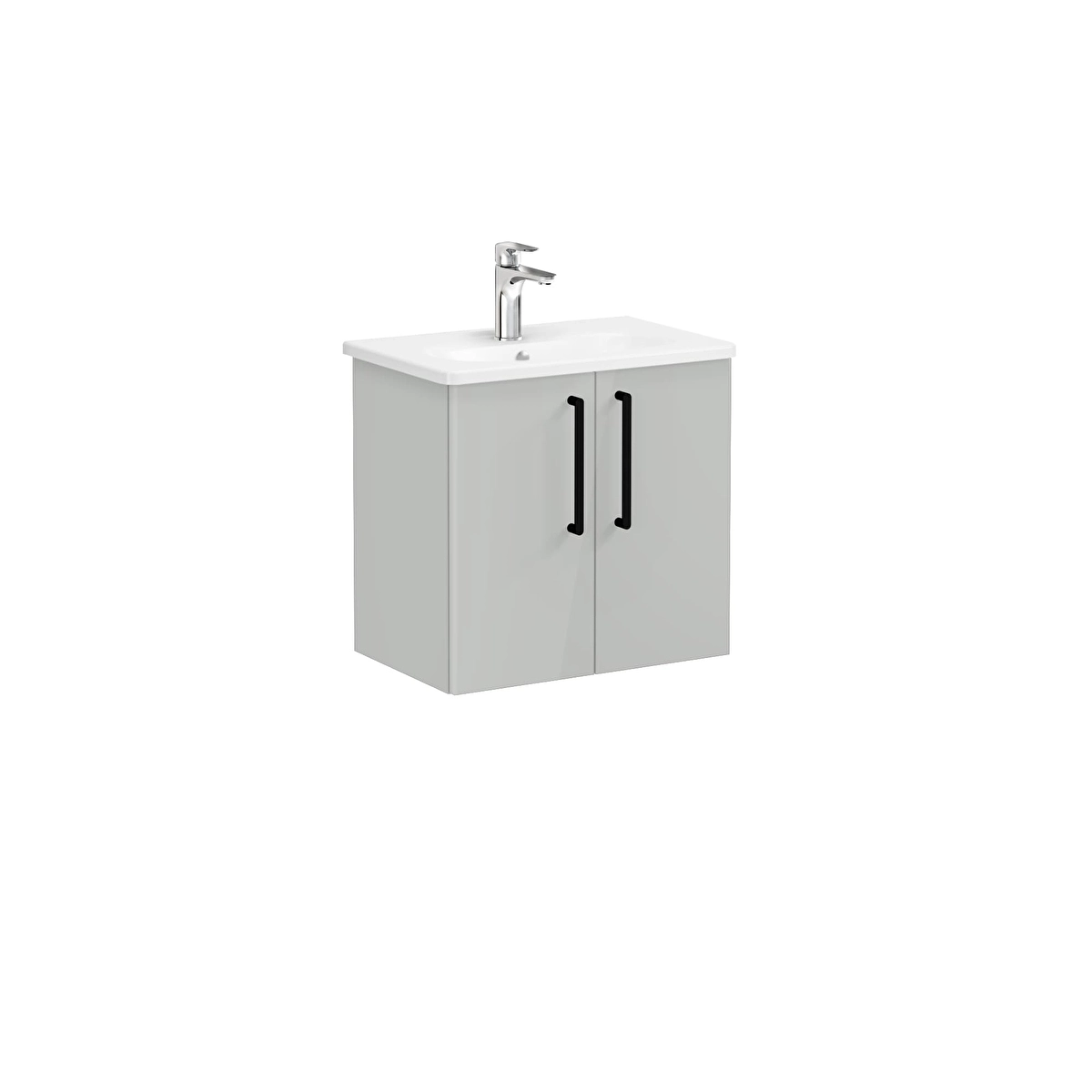 Root Flat Lavabo Dolabı, Parlak İnci Grisi