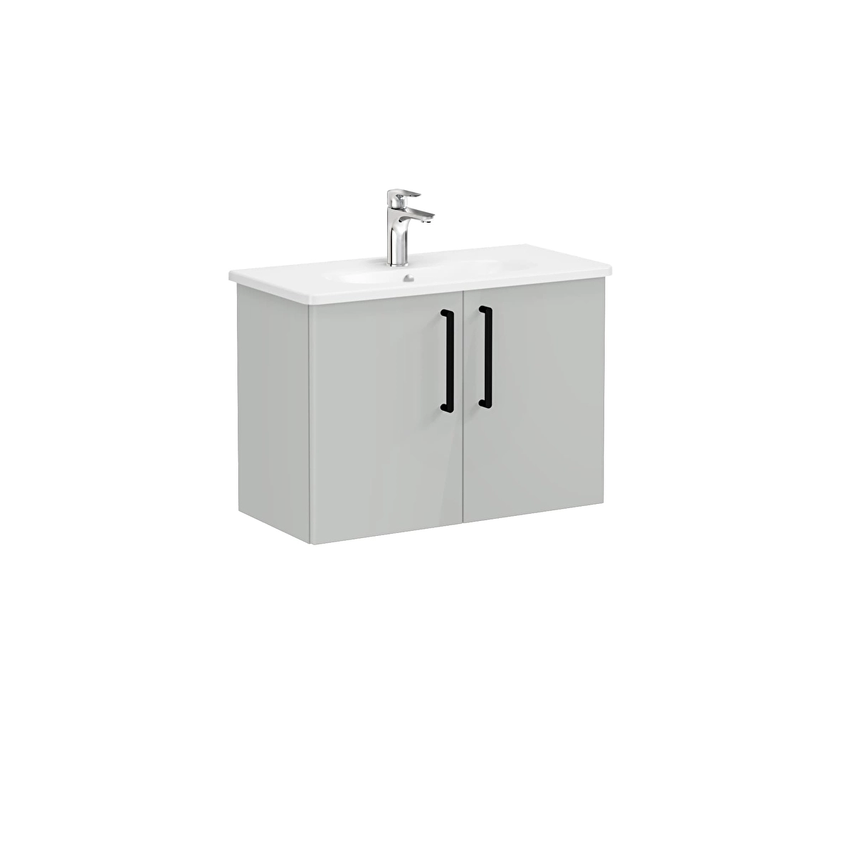 Root Flat Lavabo Dolabı, Parlak İnci Grisi