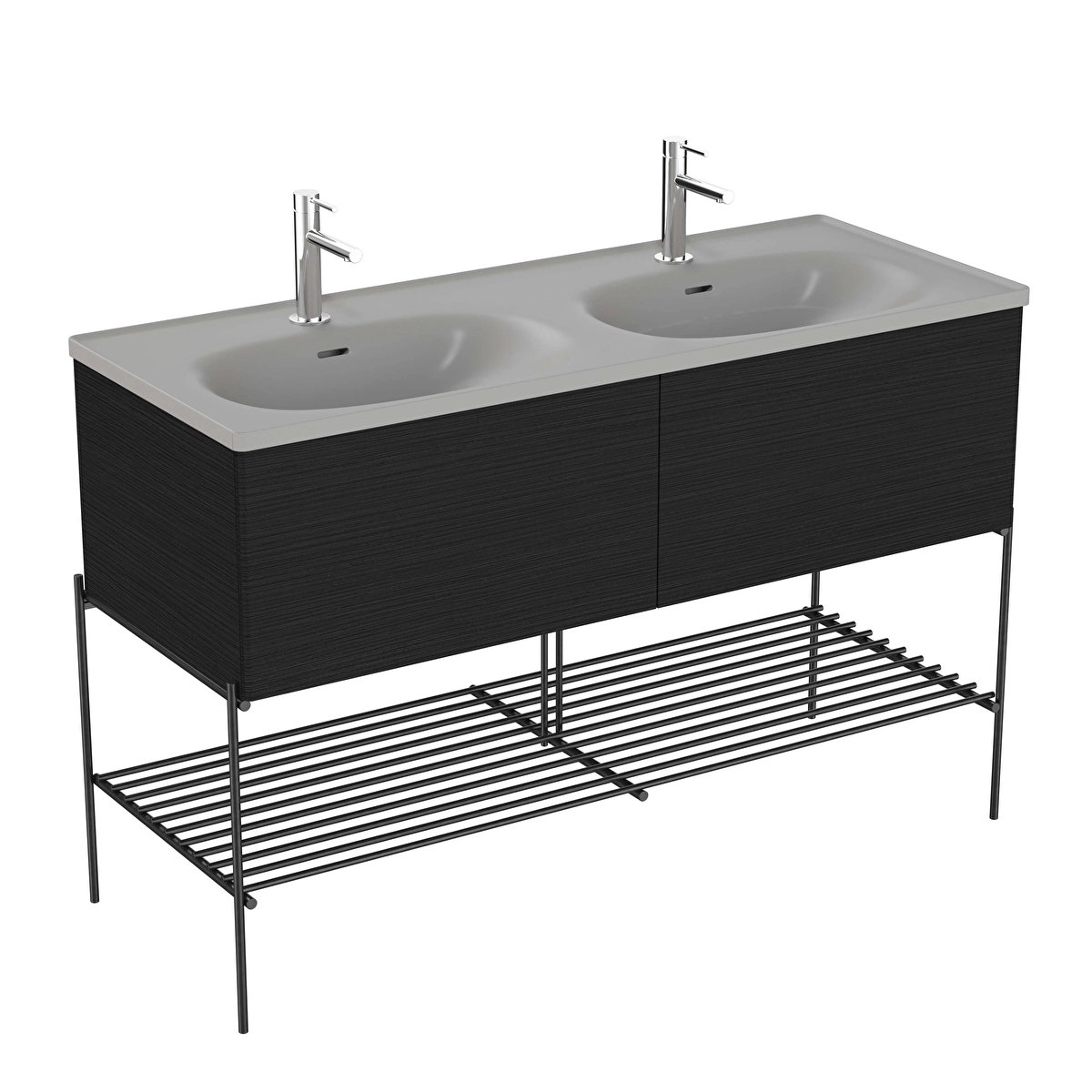 Equal Lavabo Dolabı, Hareli Siyah Meşe