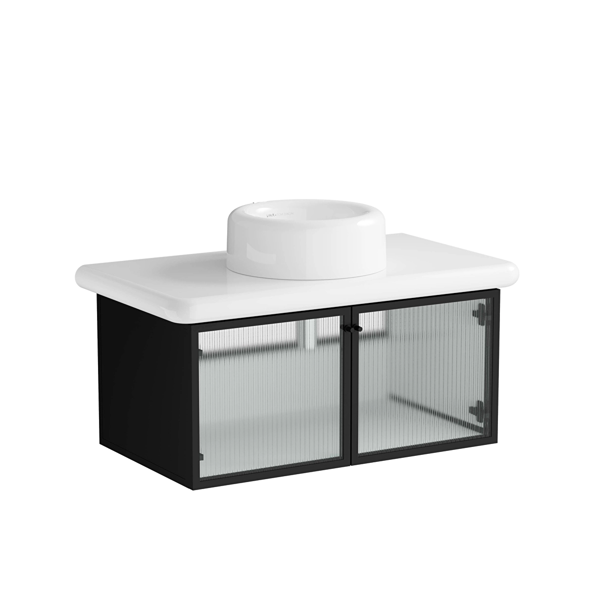 Liquid Lavabo Dolabı, Çizgili Cam