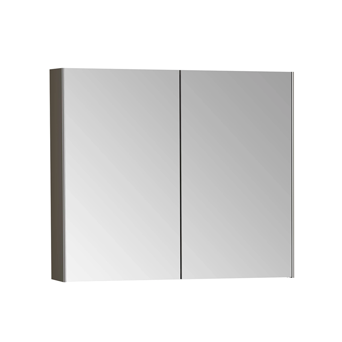 Base Aynalı Banyo Dolabı, Fırçalanmış Krom