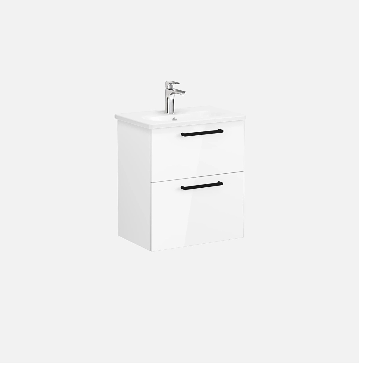 Root Flat Lavabo Dolabı, Parlak Beyaz