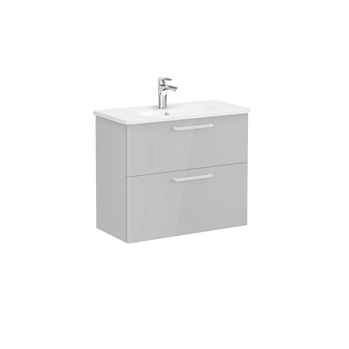 Root Flat Lavabo Dolabı, Parlak İnci Grisi