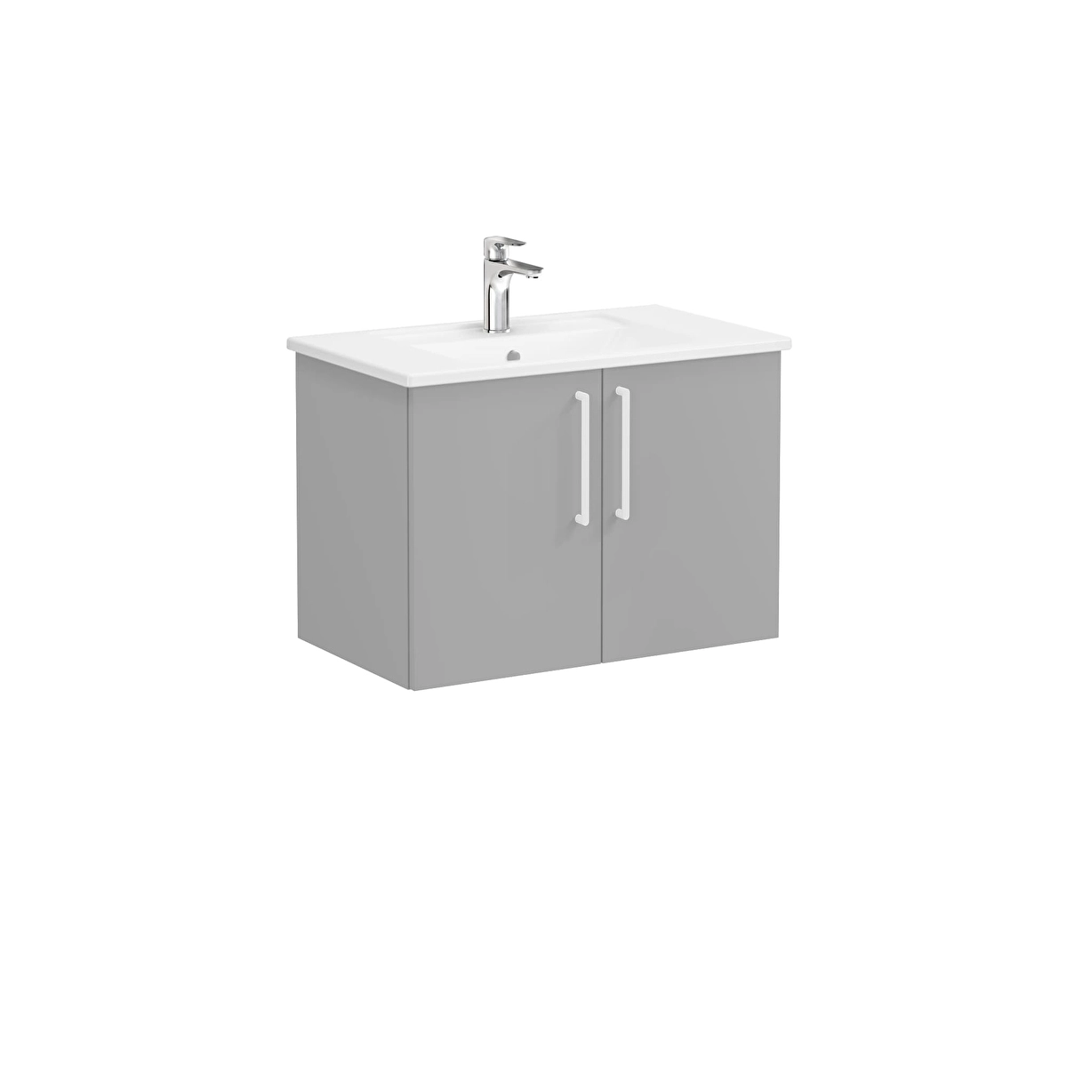 Root Flat Lavabo Dolabı, Mat Kaya Gri