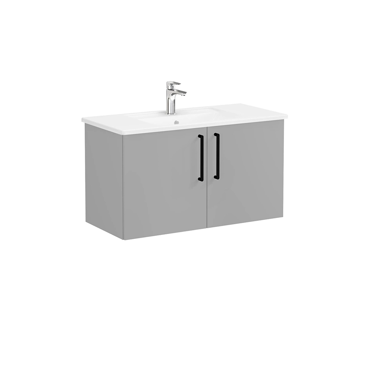 Root Flat Lavabo Dolabı, Mat Kaya Gri
