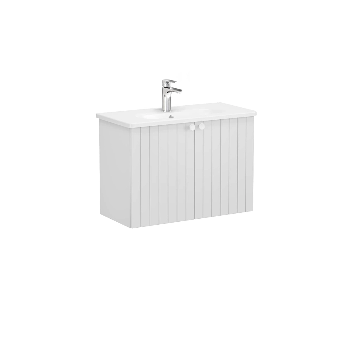 Root Groove Lavabo Dolabı, Mat Açık Gri