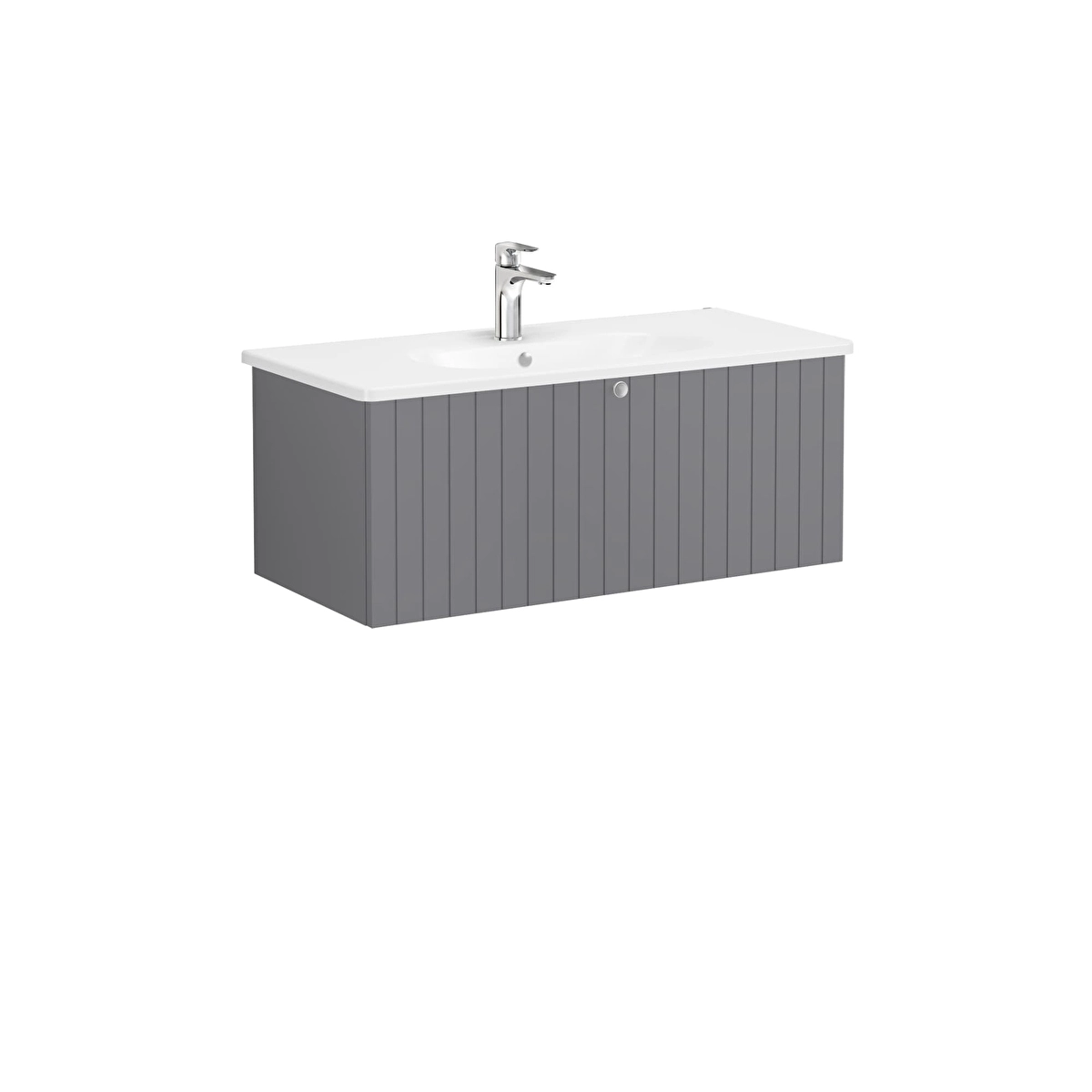 Root Groove Lavabo Dolabı, Mat gri
