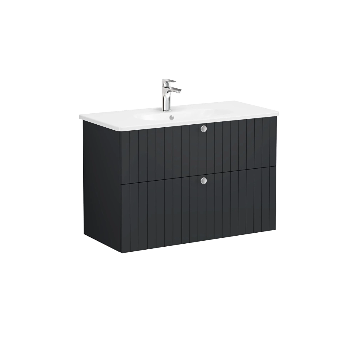 Root Groove Lavabo Dolabı, Mat Grafit