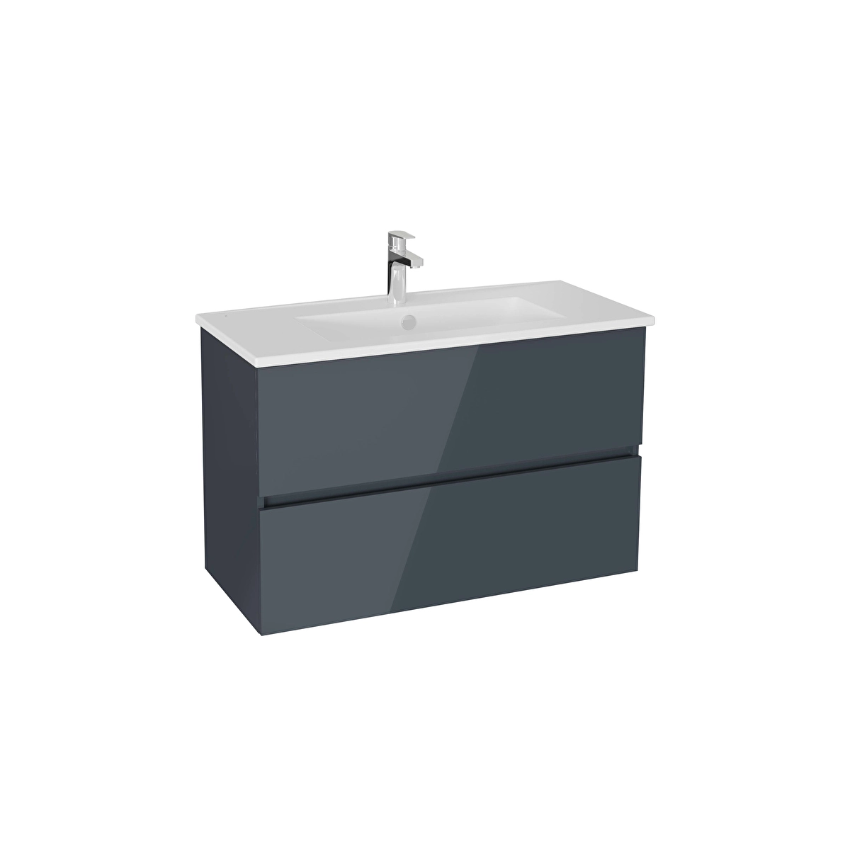 Mia Plus Square Lavabo Dolabı, Parlak Antrasit