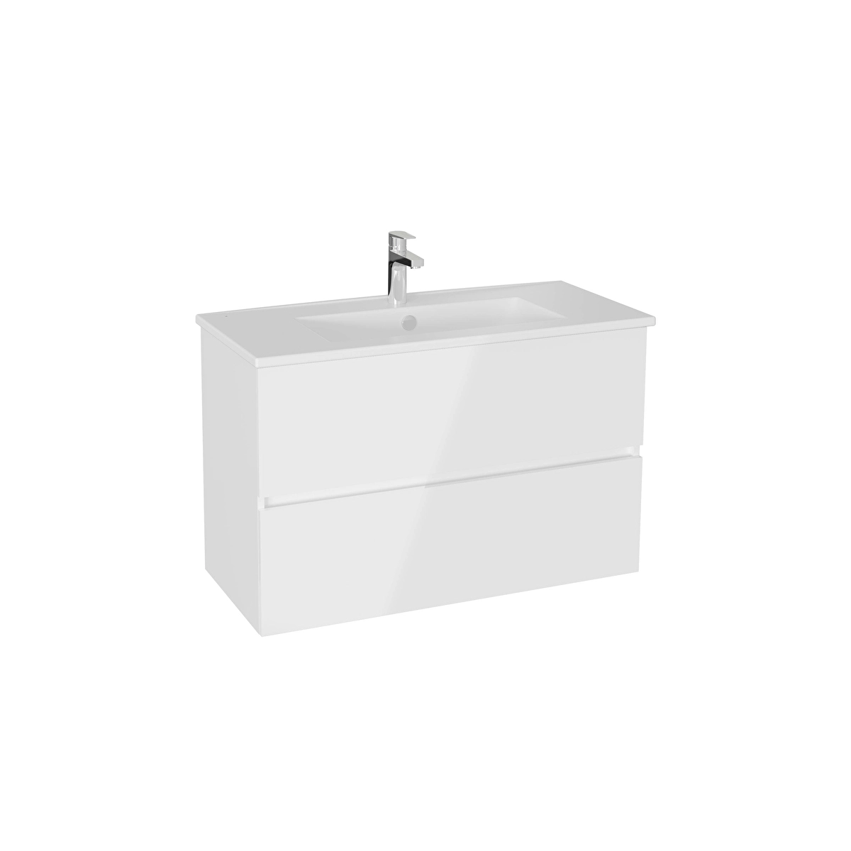 Mia Plus Square Lavabo Dolabı, Parlak Beyaz