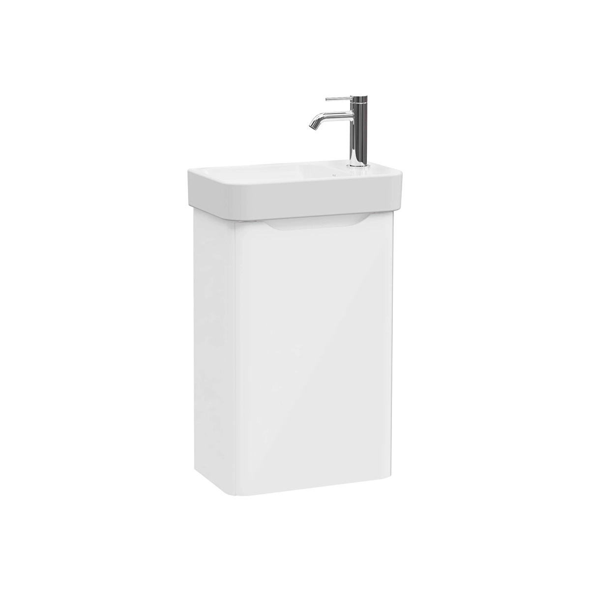 Integra Round Lavabo Dolabı, Parlak Beyaz