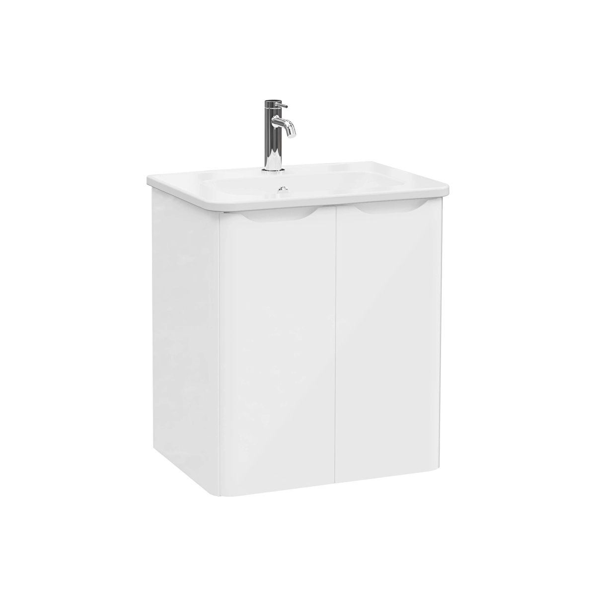 Integra Round Lavabo Dolabı, Parlak Beyaz