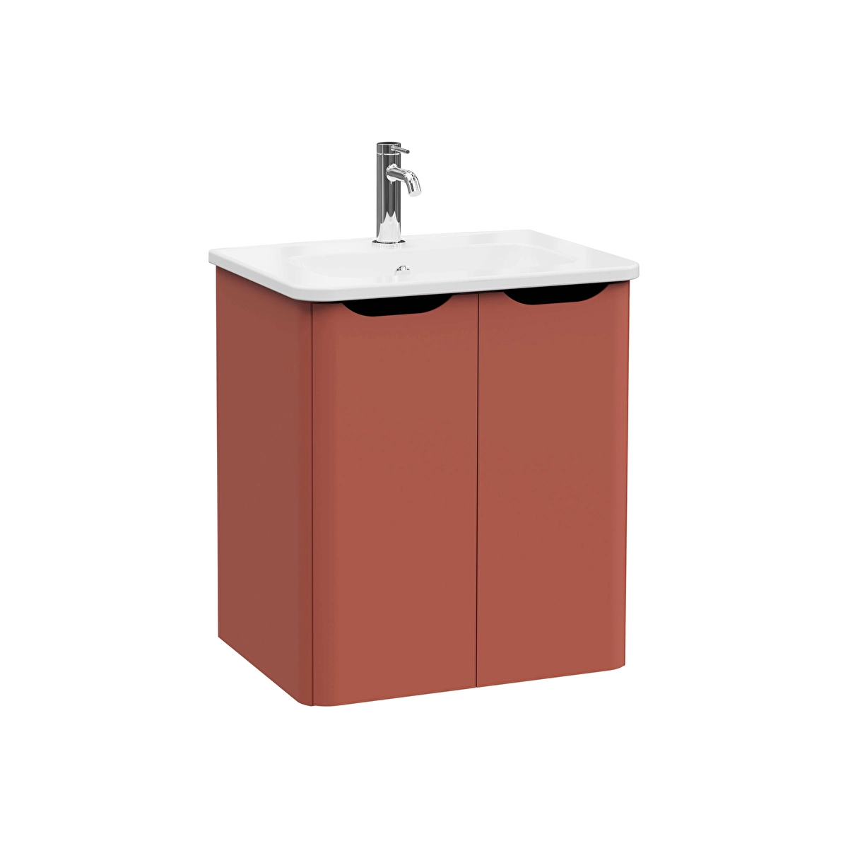 Integra Round Lavabo Dolabı, Mat Kırmızı