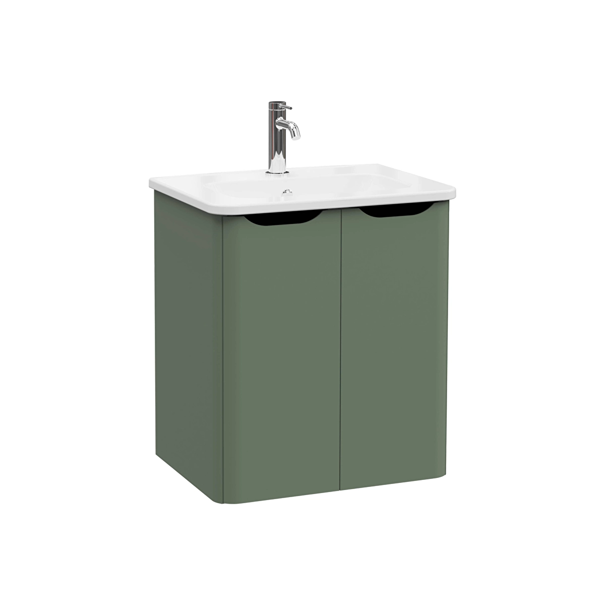 Integra Round Lavabo Dolabı, Mat Yeşil