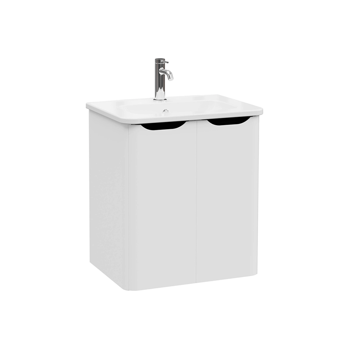 Integra Round Lavabo Dolabı, Mat Açık Gri