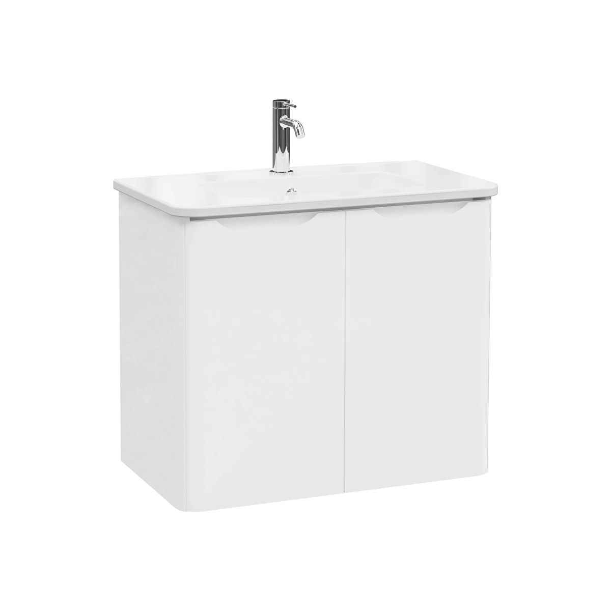 Integra Round Lavabo Dolabı, Parlak Beyaz