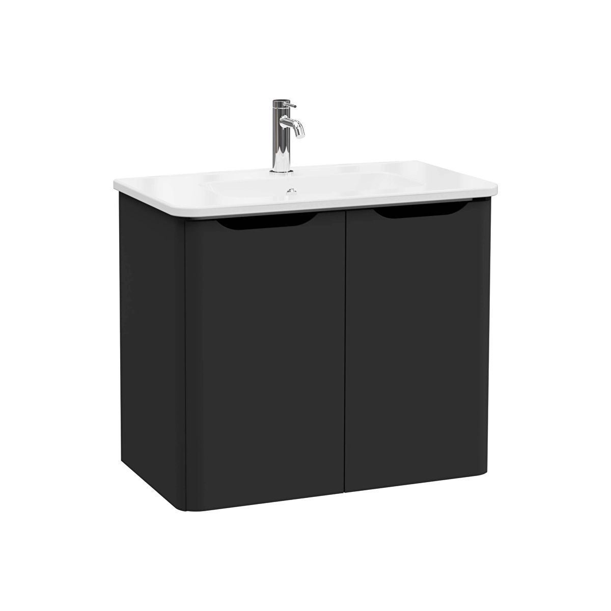 Integra Round Lavabo Dolabı, Mat Grafit
