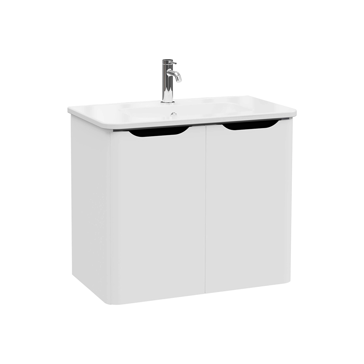 Integra Round Lavabo Dolabı, Mat Açık Gri