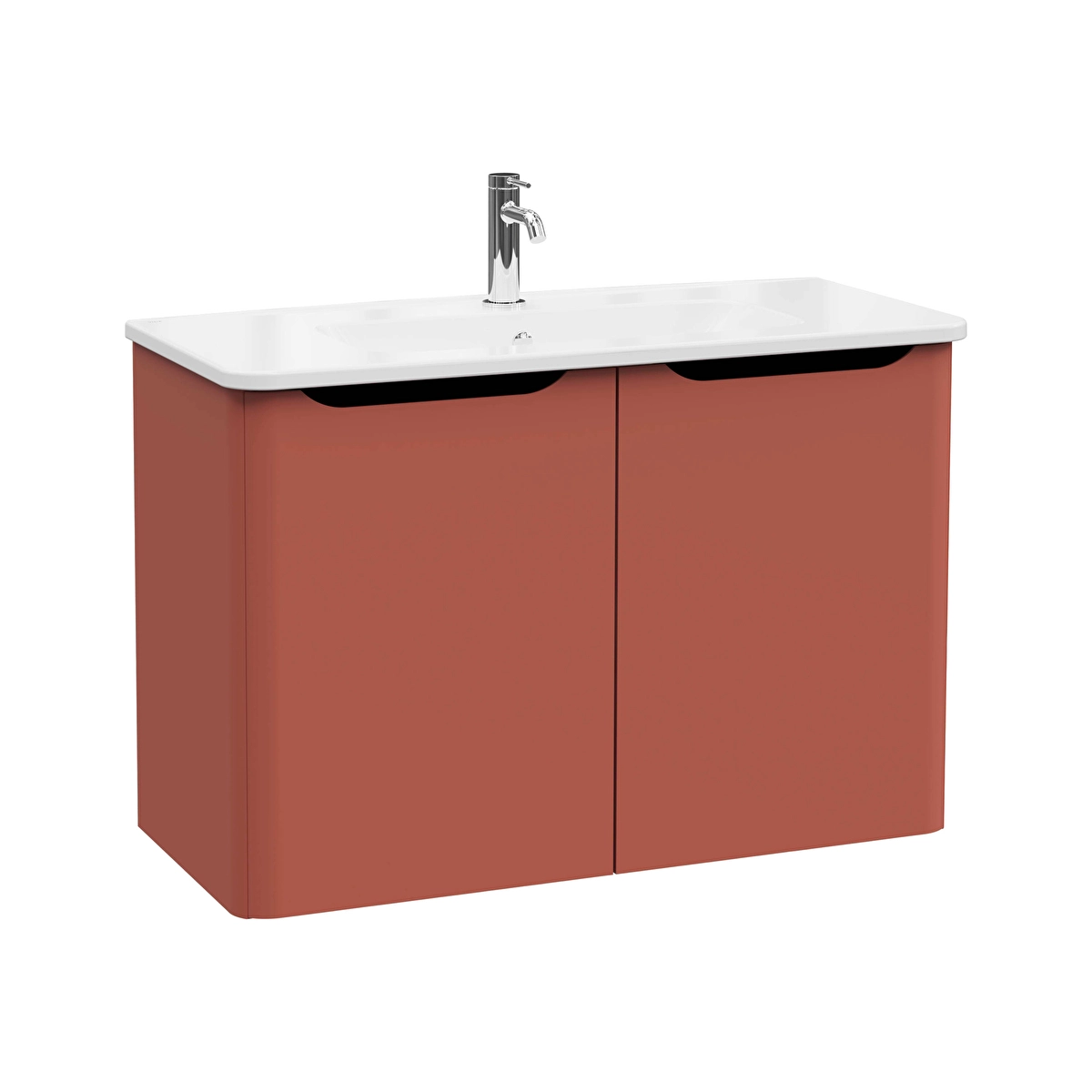 Integra Round Lavabo Dolabı, Mat Kırmızı
