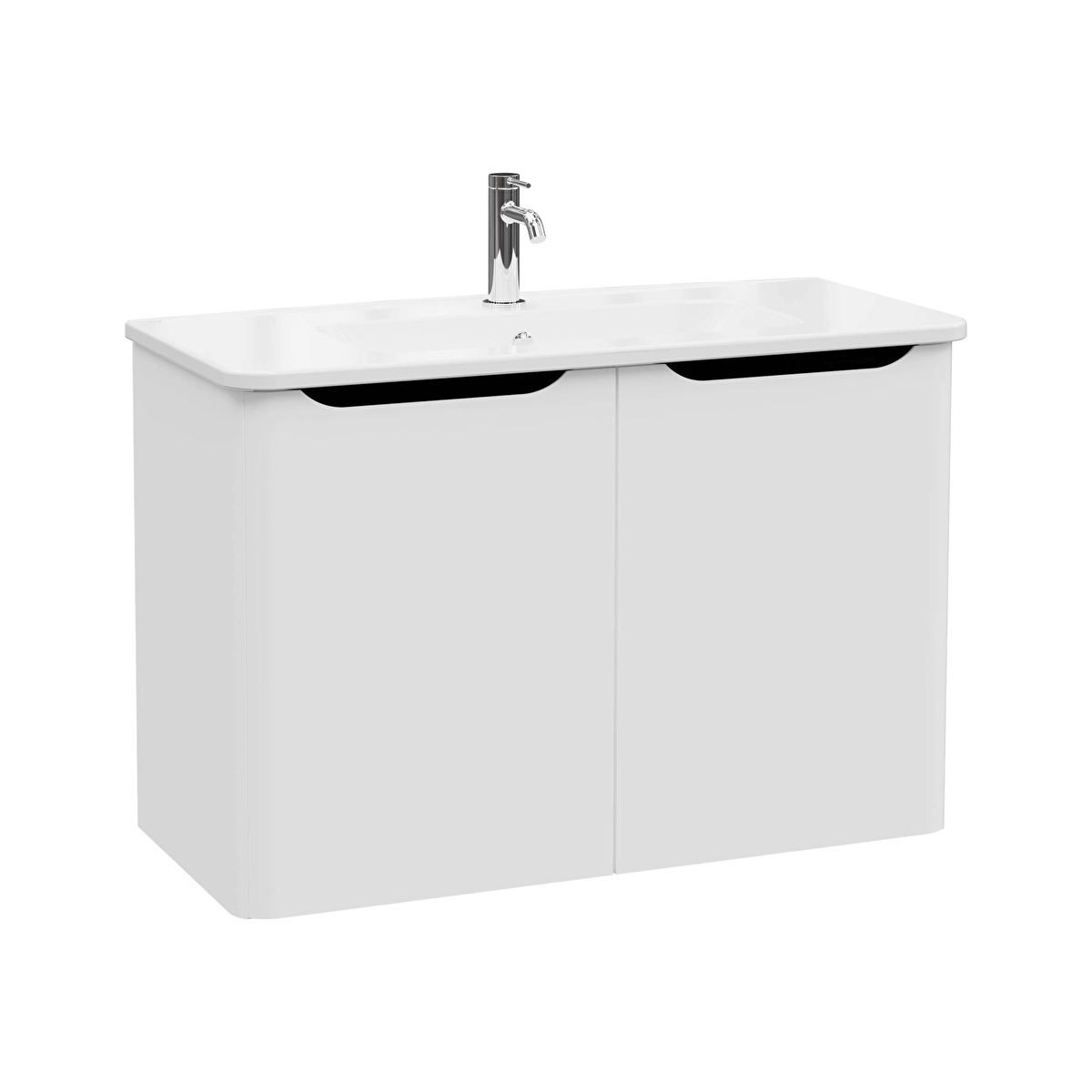 Integra Round Lavabo Dolabı, Mat Açık Gri