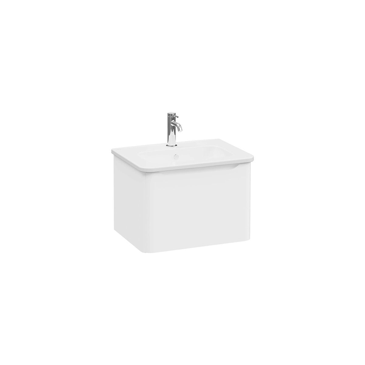 Integra Round Lavabo Dolabı, Mat Beyaz