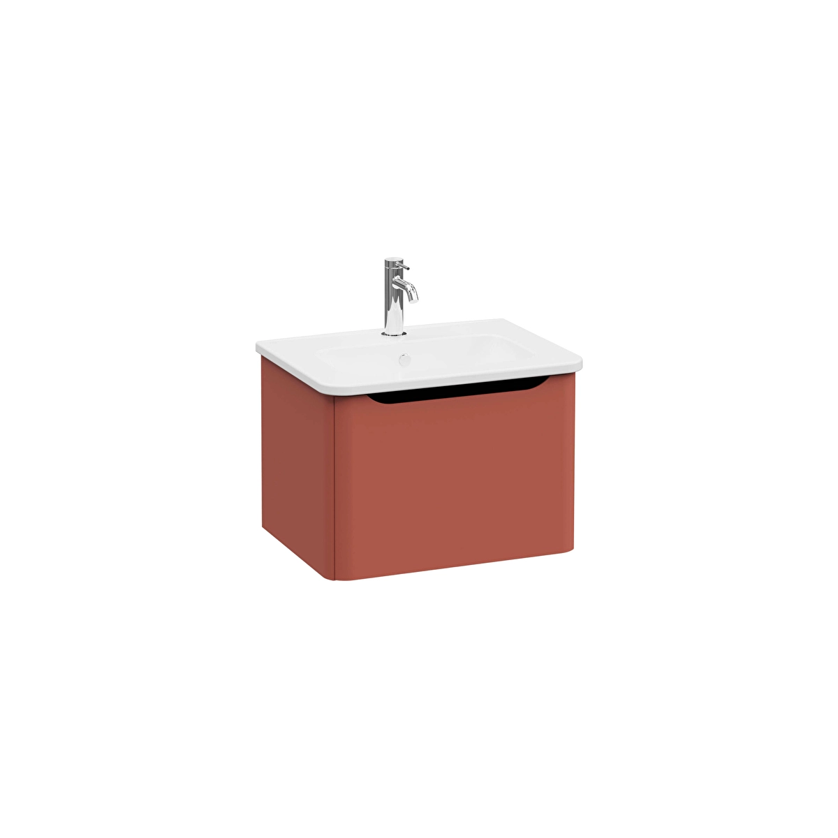 Integra Round Lavabo Dolabı, Mat Kırmızı