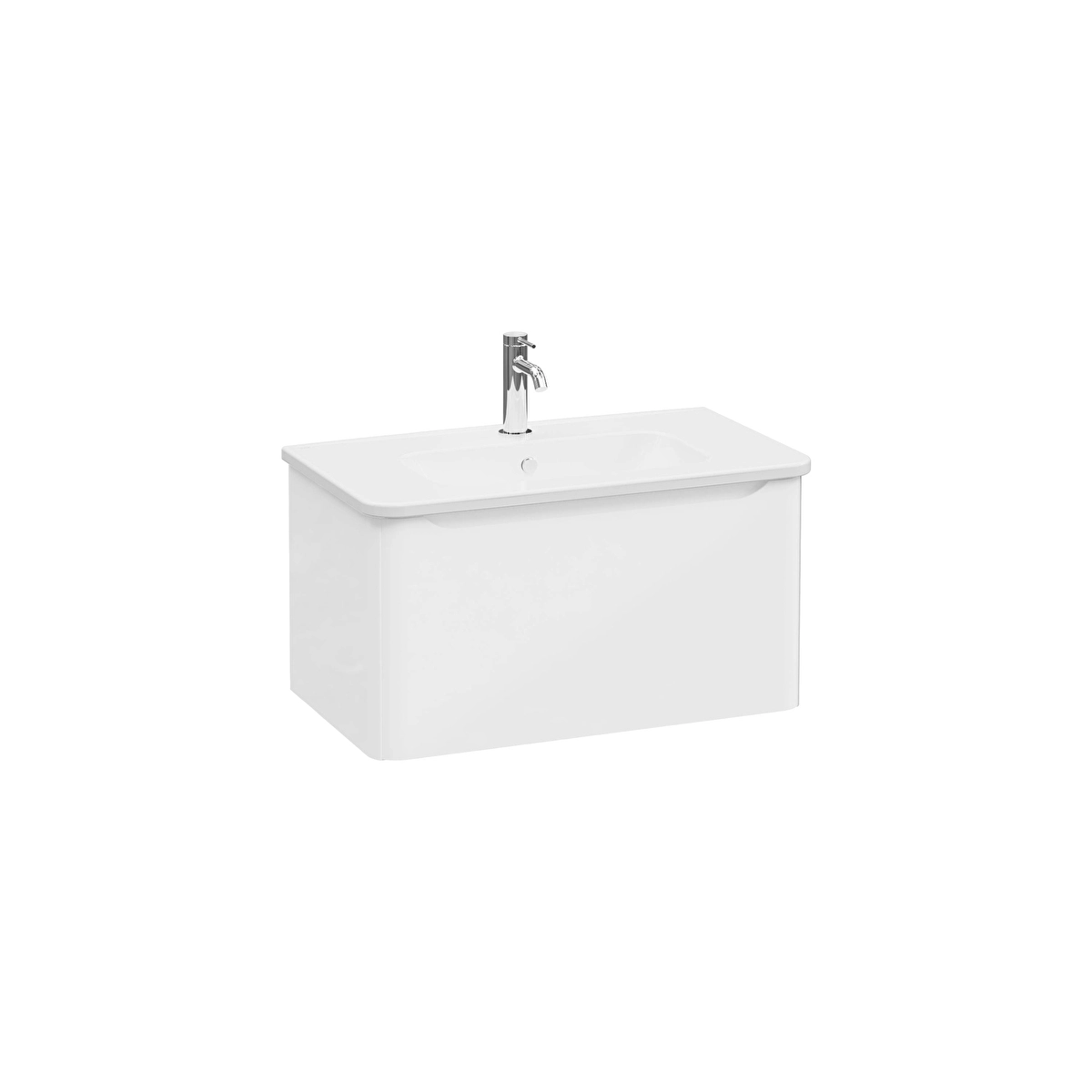 Integra Round Lavabo Dolabı, Parlak Beyaz