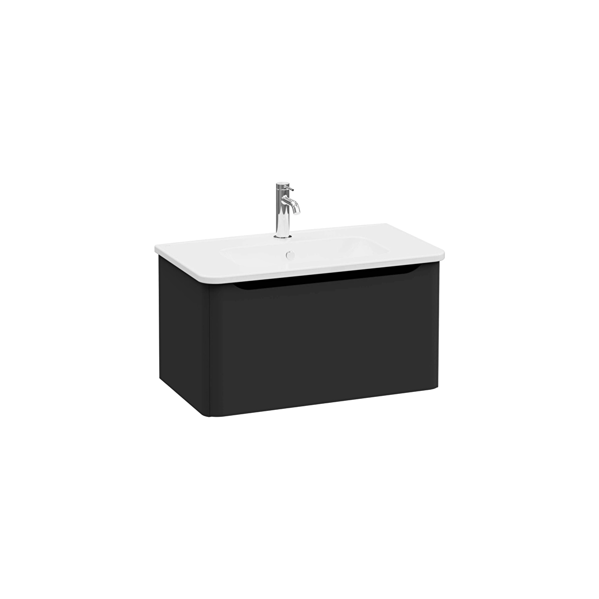 Integra Round Lavabo Dolabı, Mat Grafit