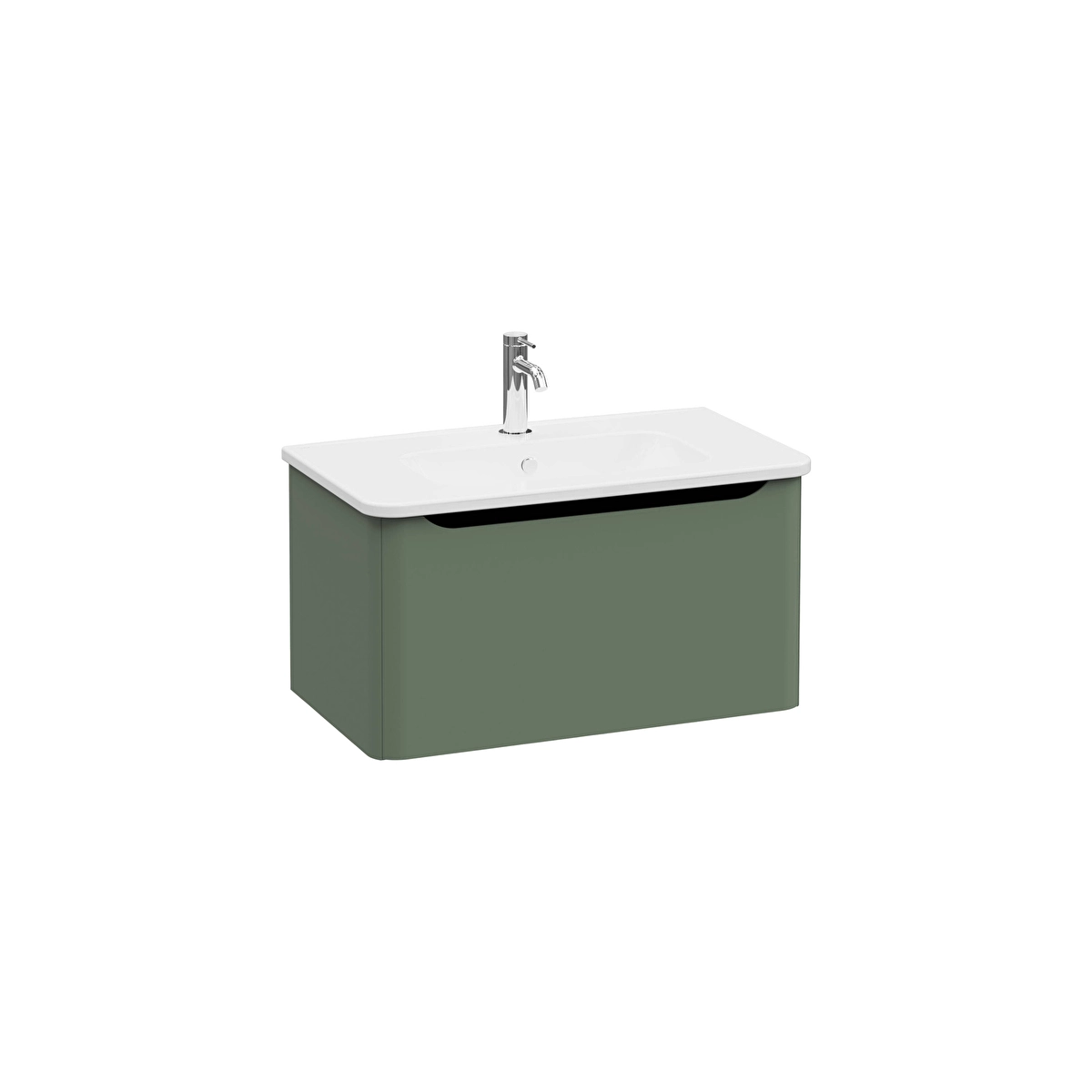 Integra Round Lavabo Dolabı, Mat Yeşil