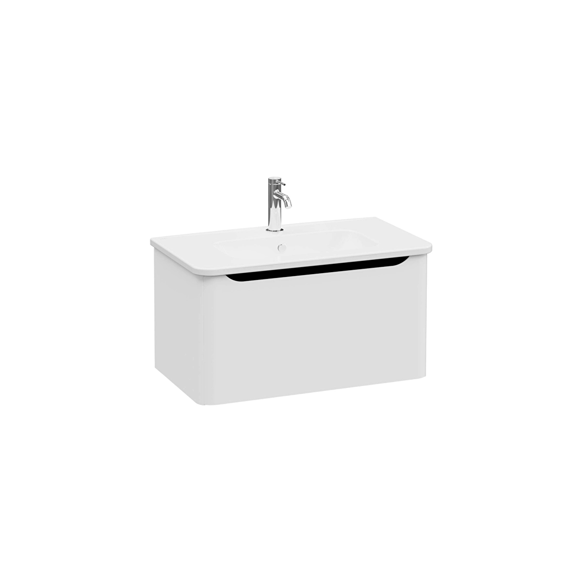 Integra Round Lavabo Dolabı, Mat Açık Gri