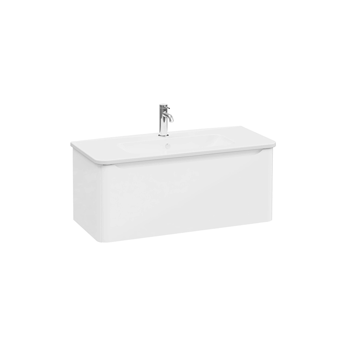 Integra Round Lavabo Dolabı, Parlak Beyaz