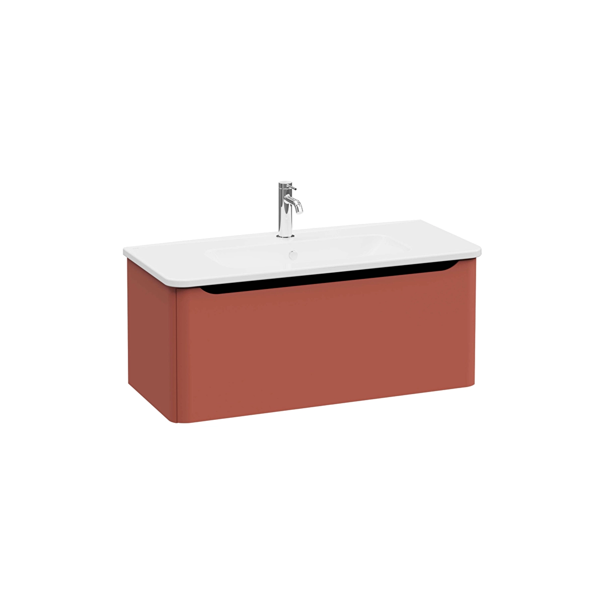 Integra Round Lavabo Dolabı, Mat Kırmızı