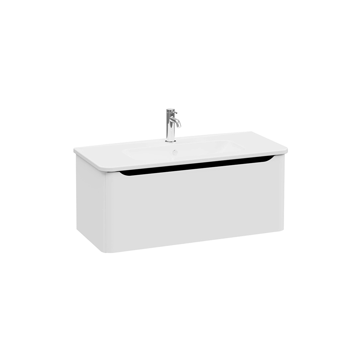 Integra Round Lavabo Dolabı, Mat Açık Gri