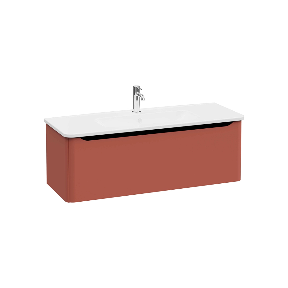 Integra Round Lavabo Dolabı, Mat Kırmızı