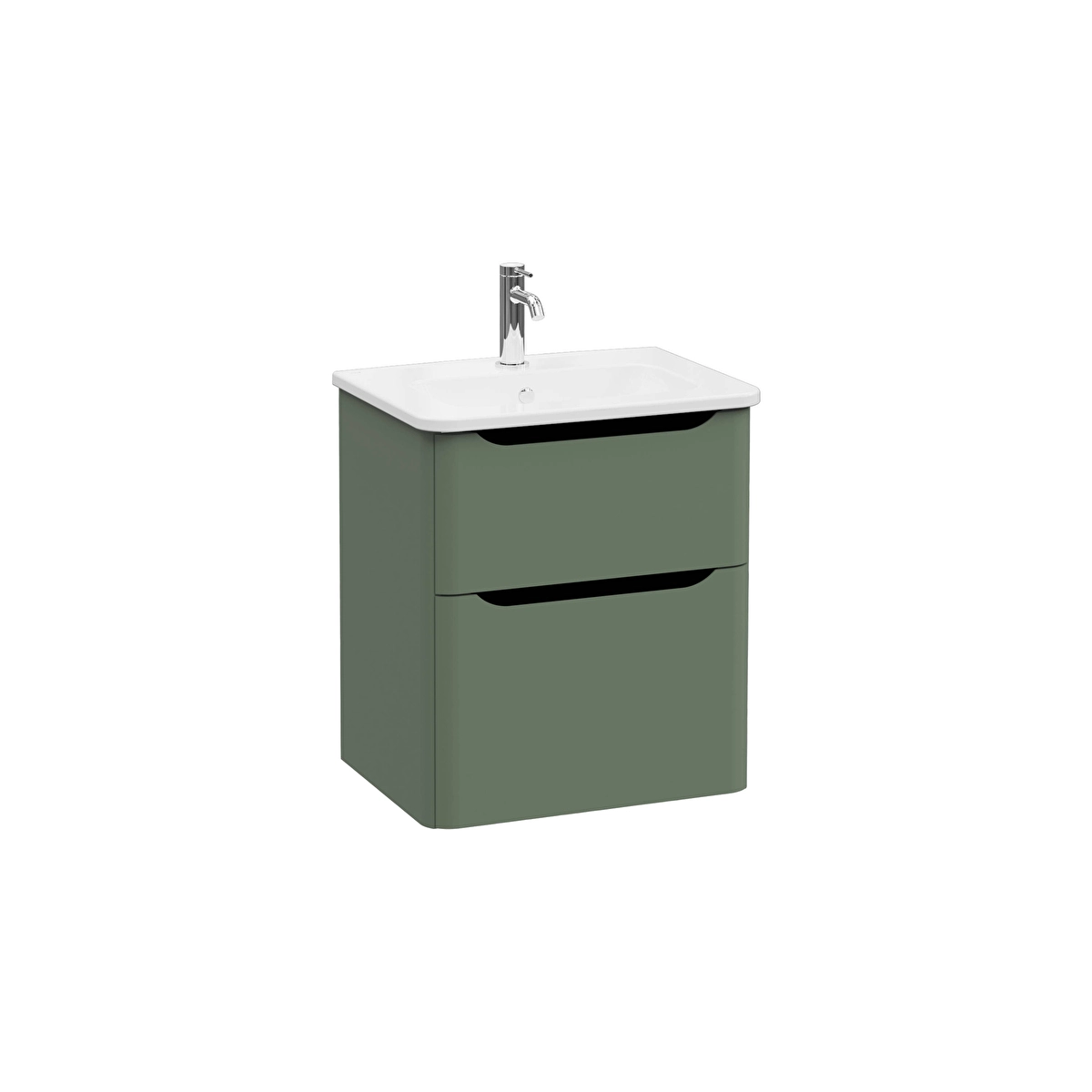 Integra Round Lavabo Dolabı, Mat Yeşil