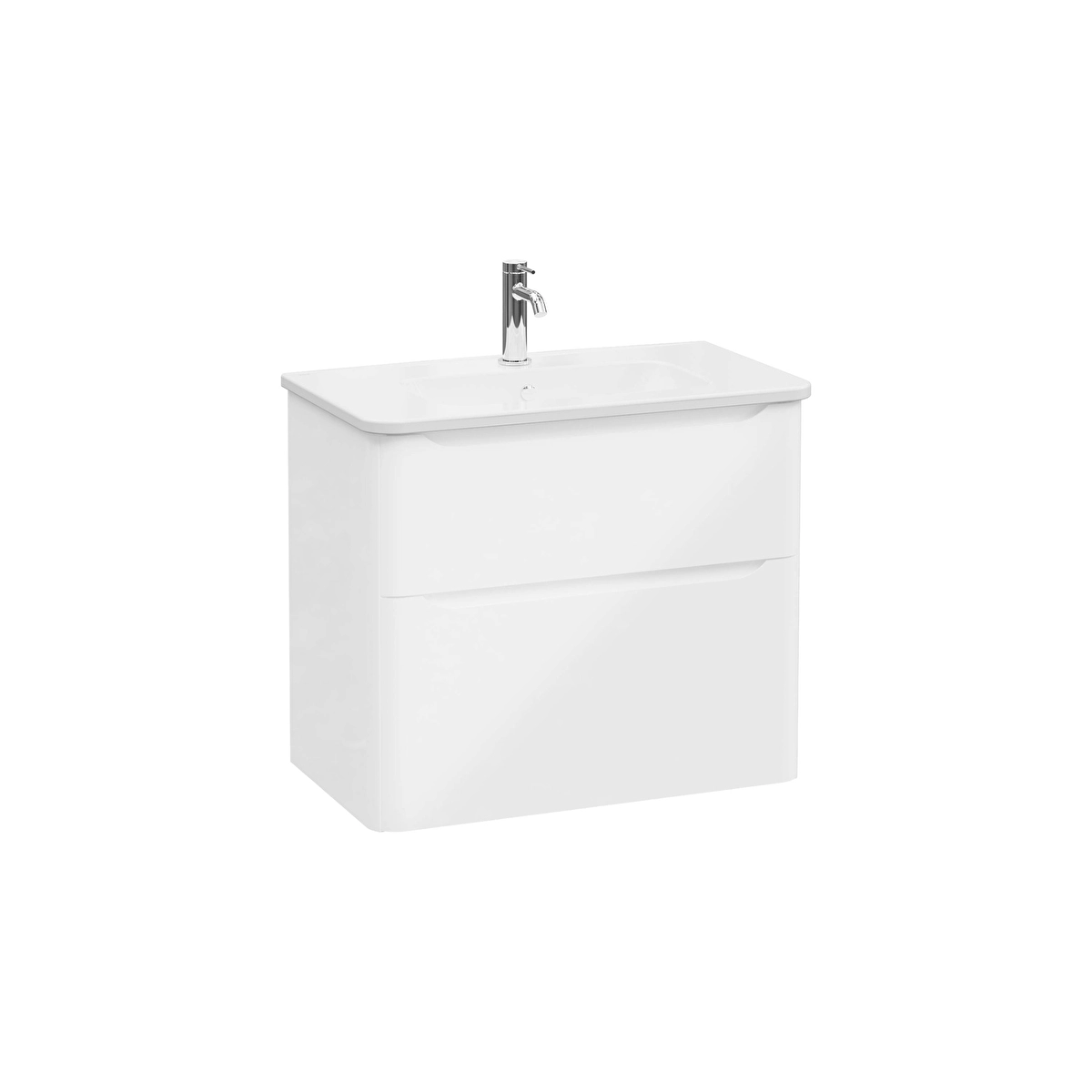 Integra Round Lavabo Dolabı, Parlak Beyaz